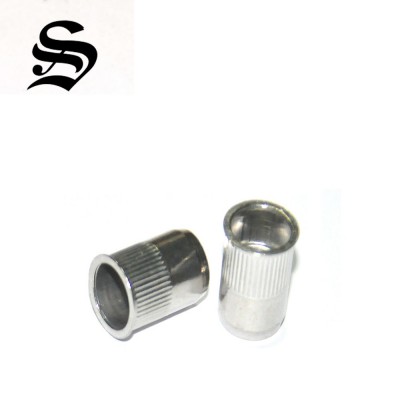 Competitive threaded insert knurled reduced head round body rivet nut