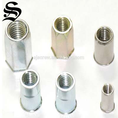 Easily used round body rivet nut with knurling