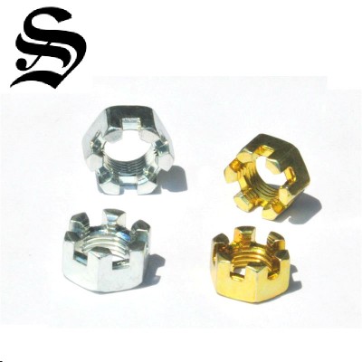 Easy fasten carbon steel hexagon slotted castle nut